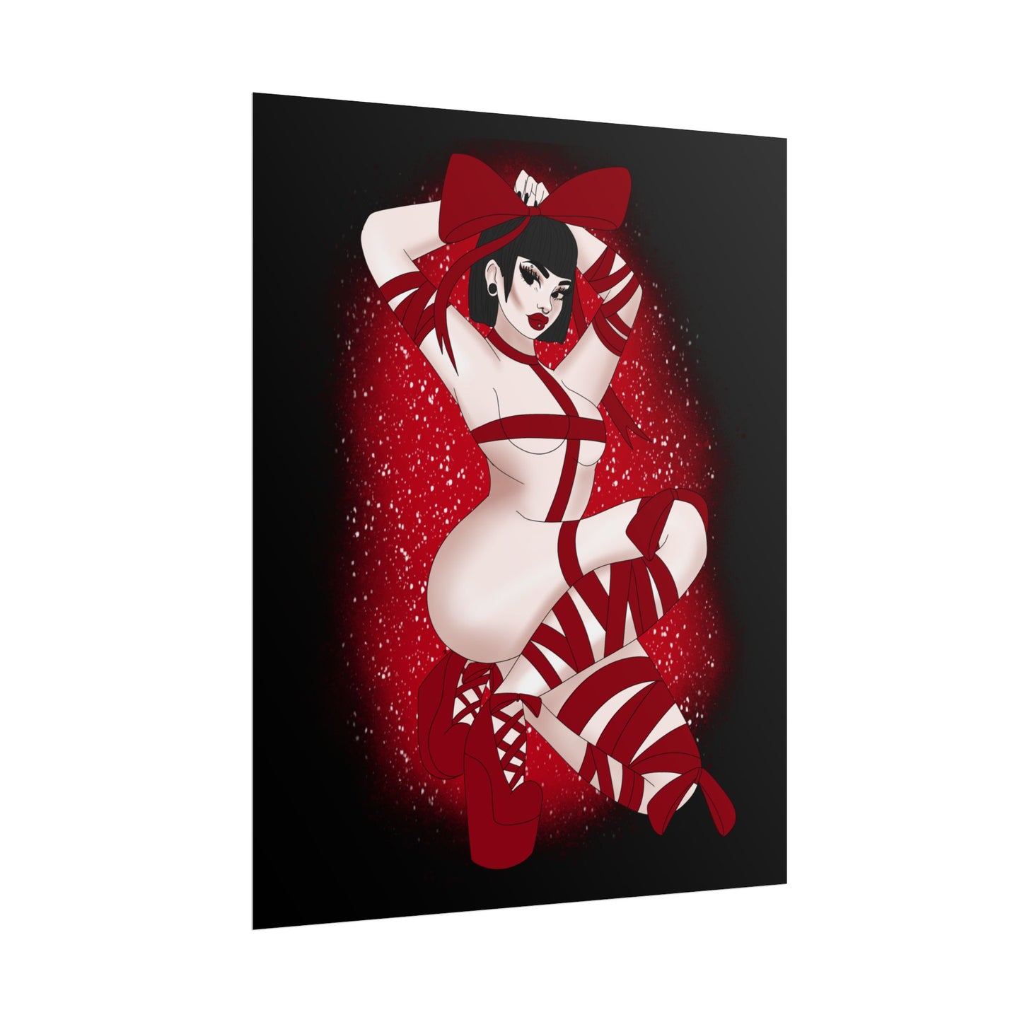 Christmas Present Pinup Print (Rolled Poster)