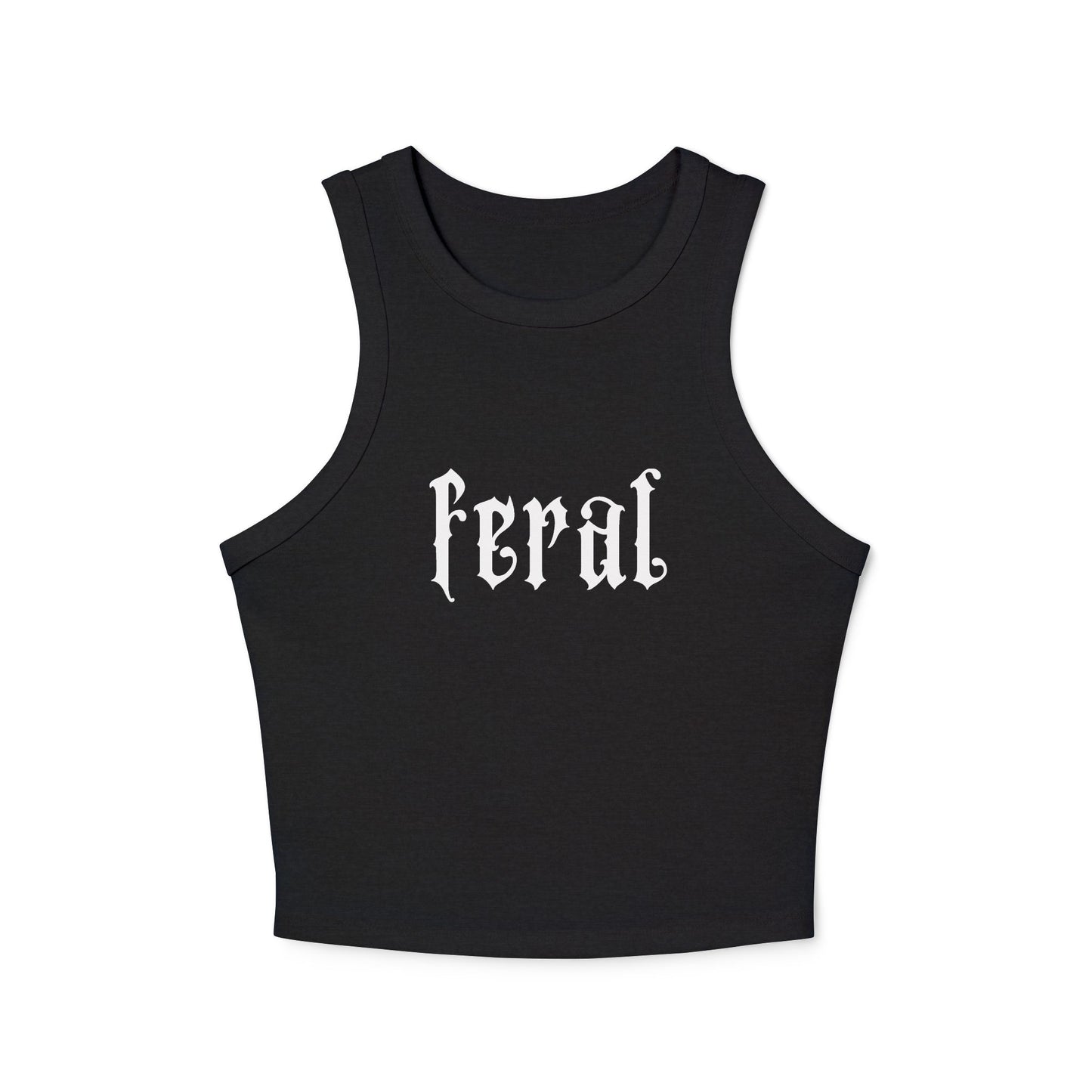 black feral tank top front view
