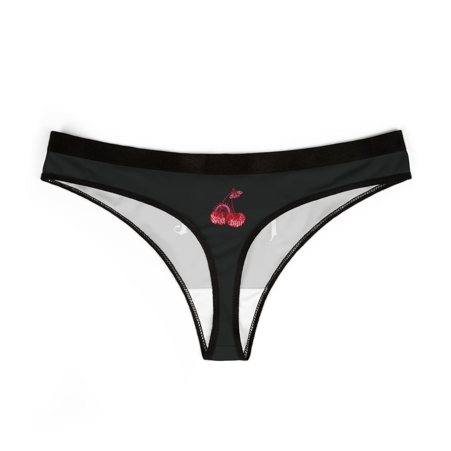 black feral thong back view