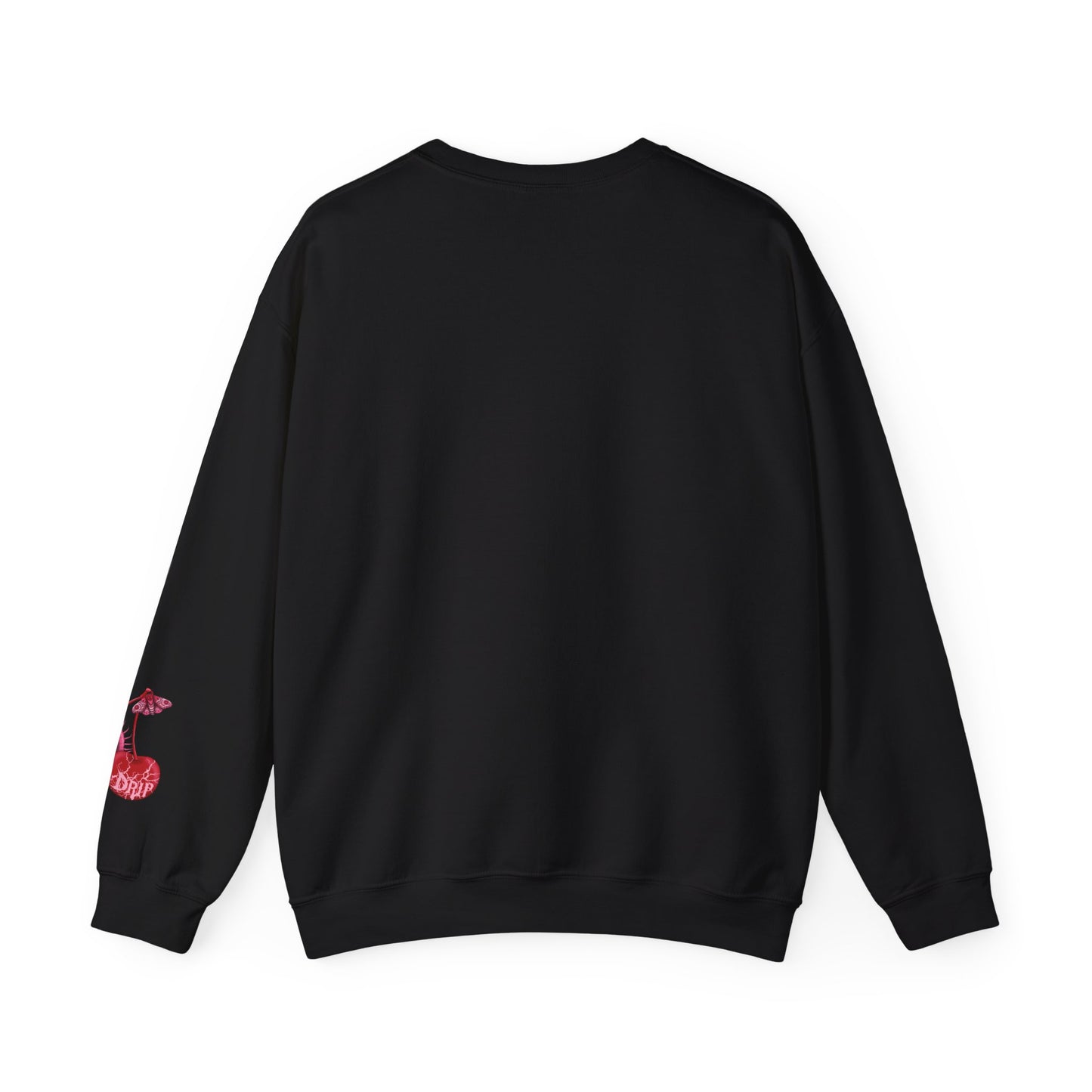 eat your strawberry heart out black sweatshirt back view