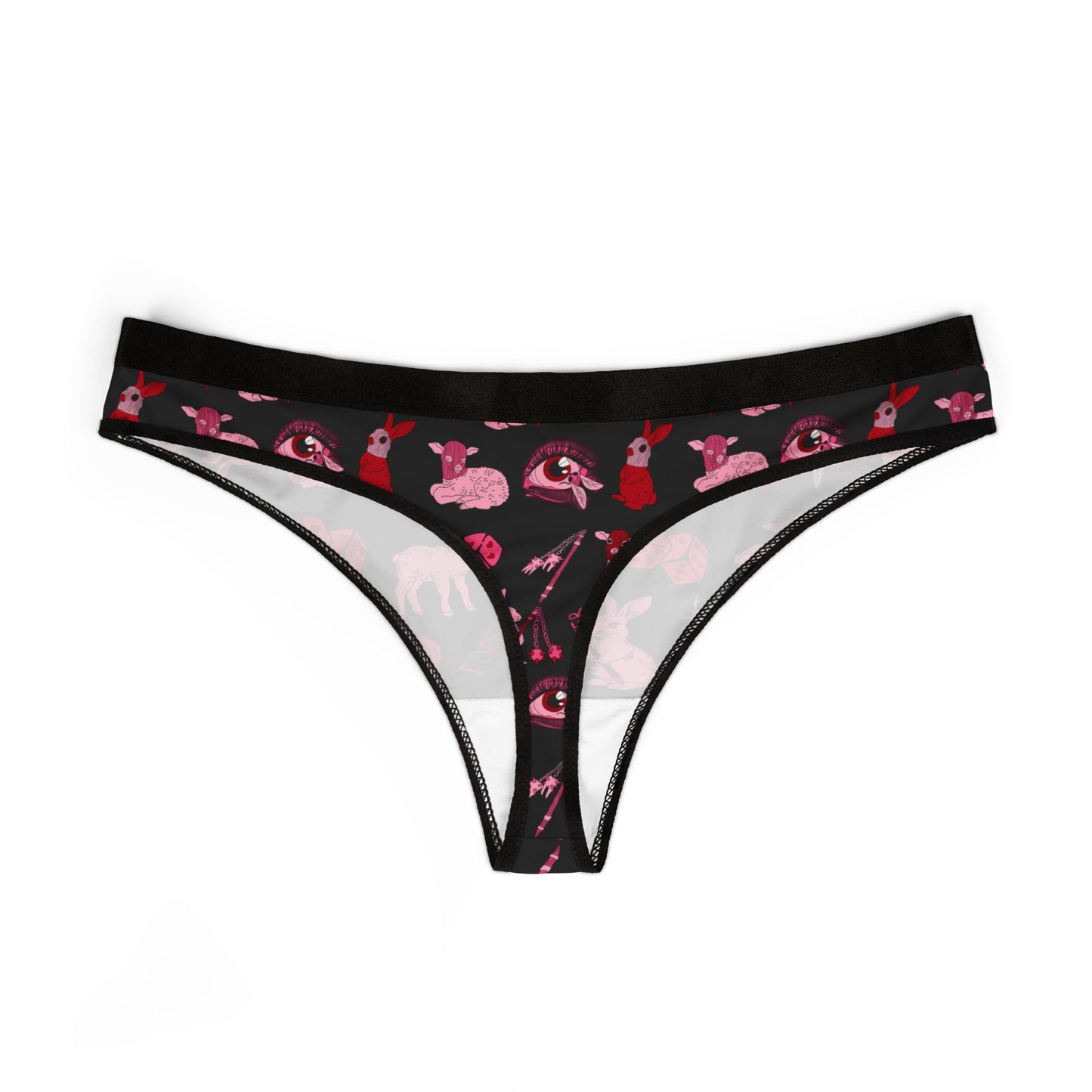femme feral allover print thong back view