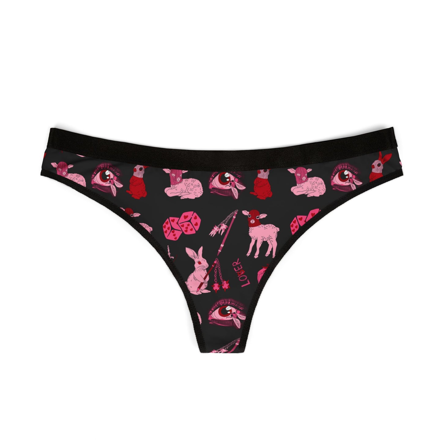femme feral allover print thong front view