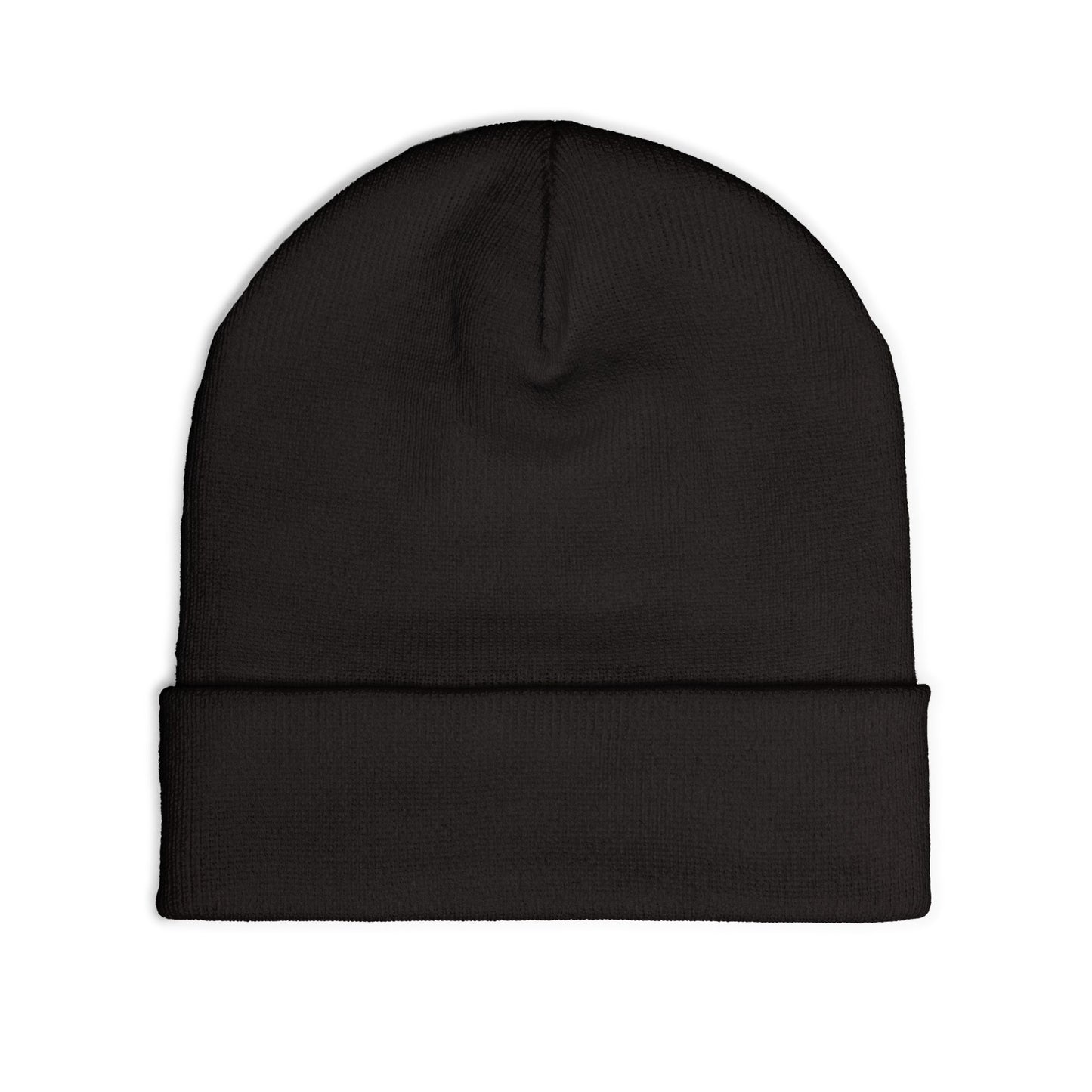 femme feral bunny holding mace embroidered black beanie back view