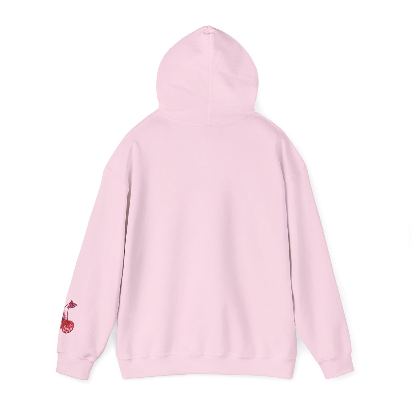 feral doubled headed rat with mace pink hoodie back view hood up