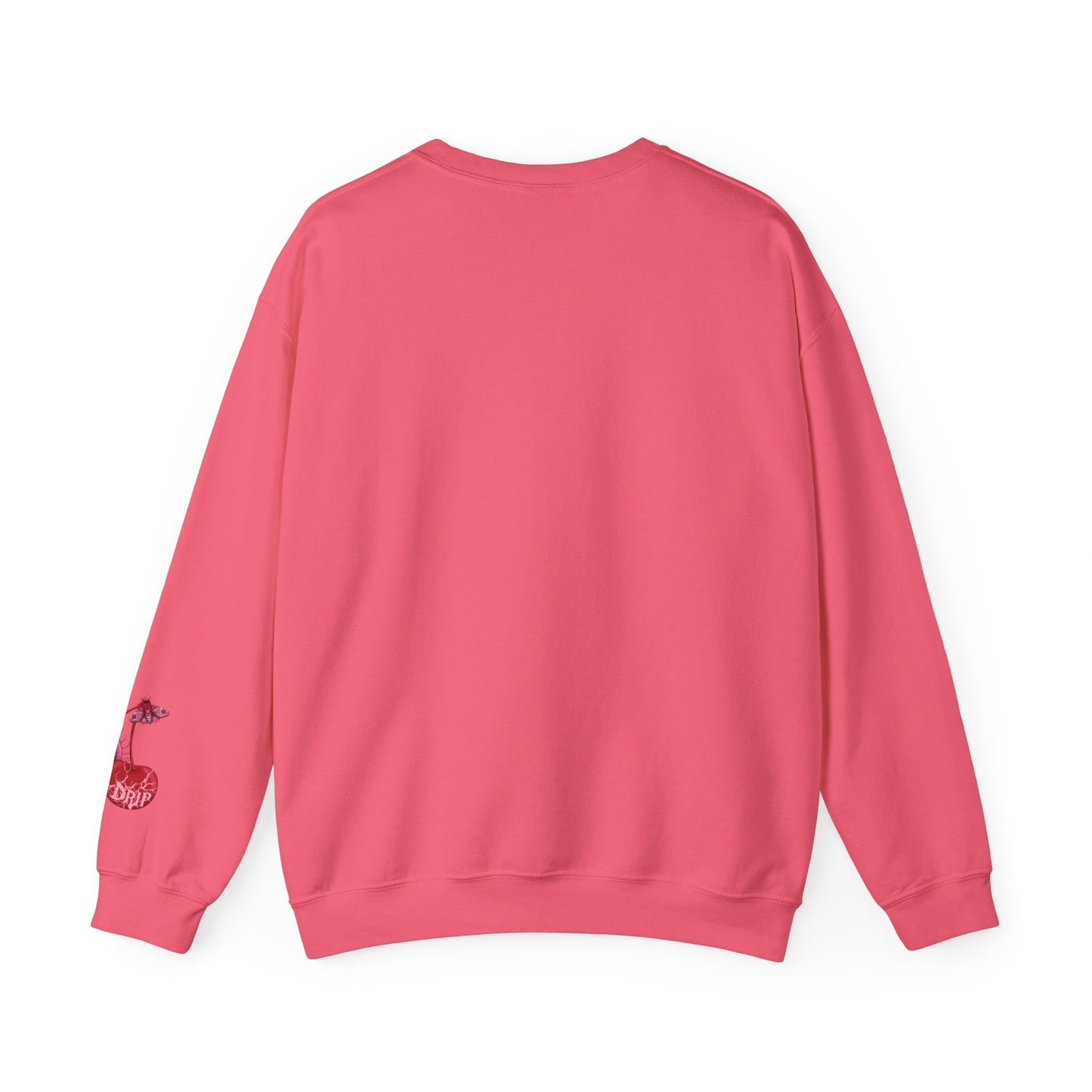 feral fly in my eye goth coquette graphic sweatshirt back view pink