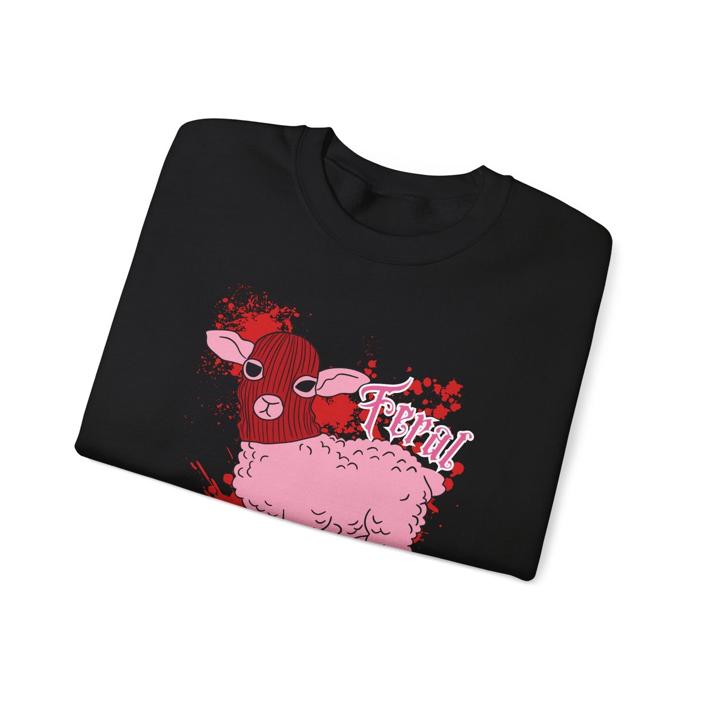 feral lamb slaughter black sweatshirt folded view