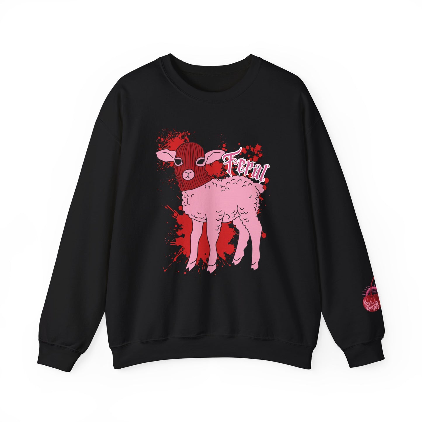 feral lamb slaughter black sweatshirt front view