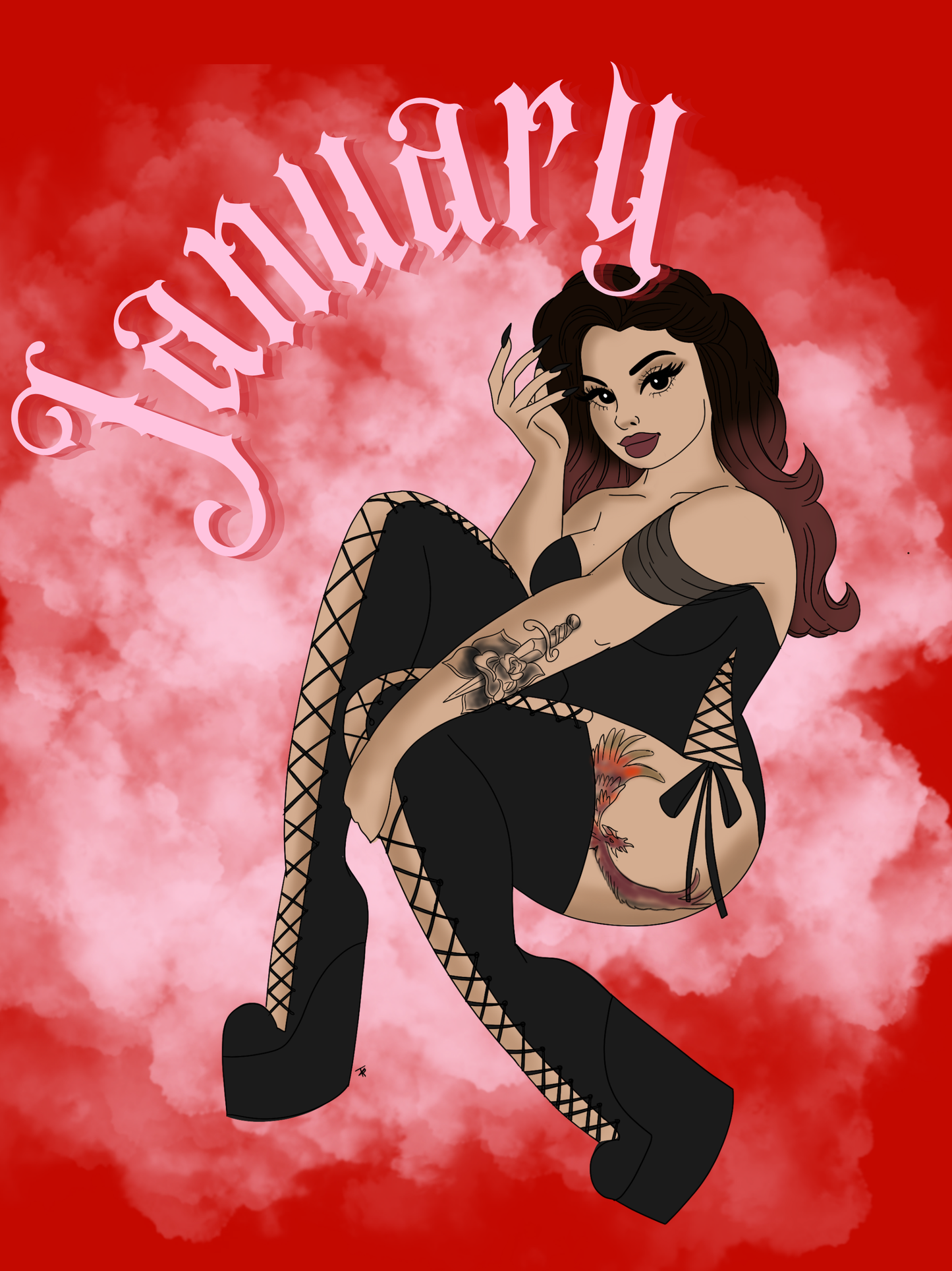 January Custom Pinup Art