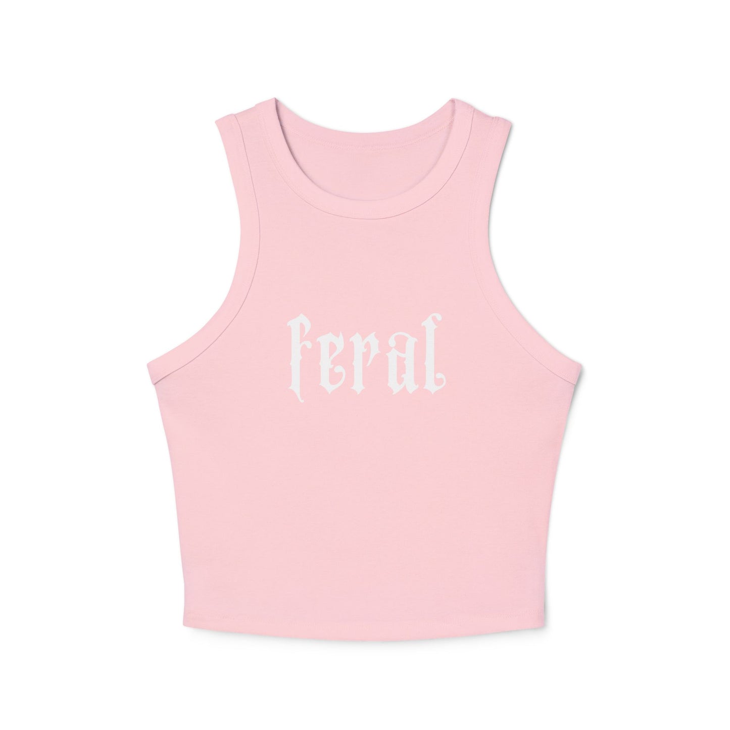 pink feral tank top front view