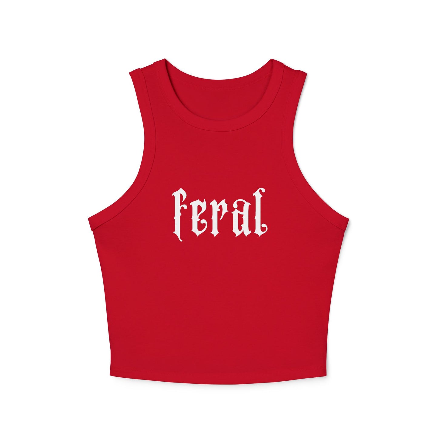 red feral tank top front view