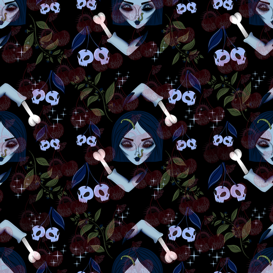 Dollface Dead Bride Seamless Pattern