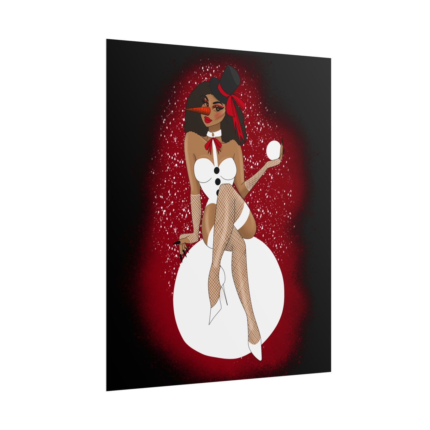 Snowman Christmas Pinup Print (Rolled Poster)