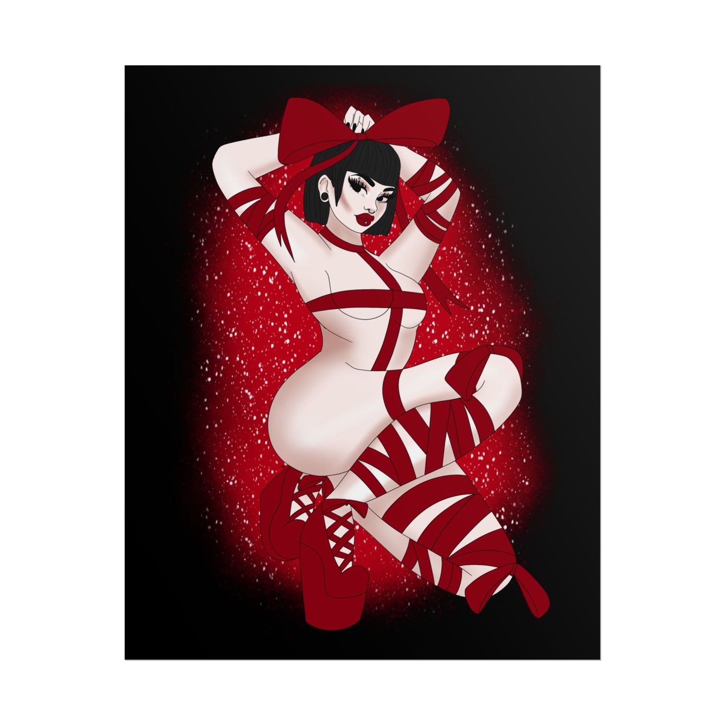 Christmas Present Pinup Print (Rolled Poster)