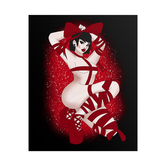 Christmas Present Pinup Print (Rolled Poster)