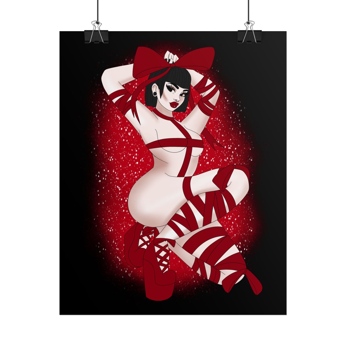 Christmas Present Pinup Print (Rolled Poster)