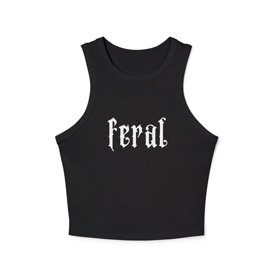 black feral tank top front view