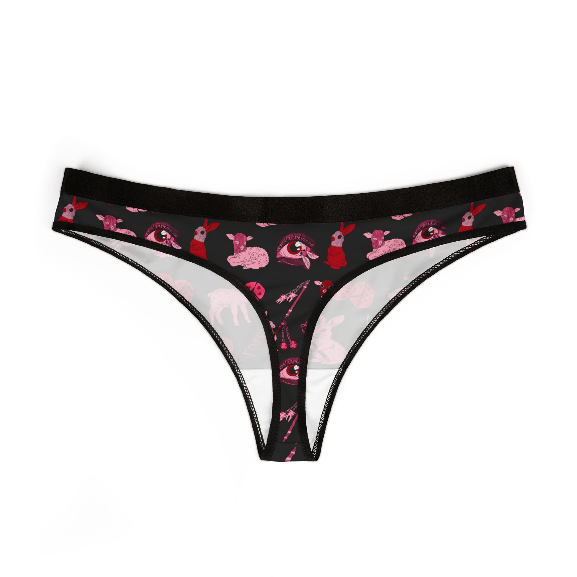 femme feral allover print thong back view