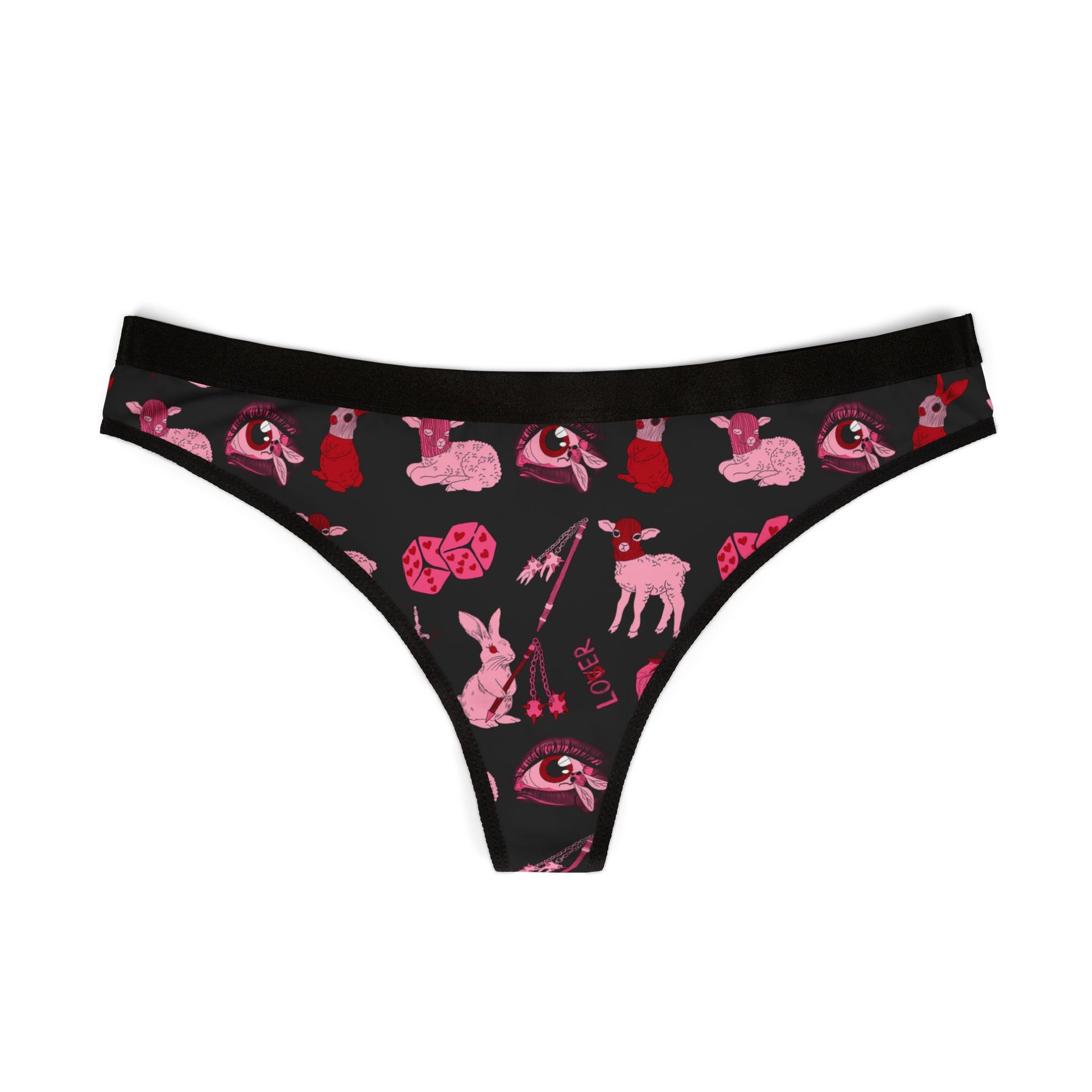 femme feral allover print thong front view