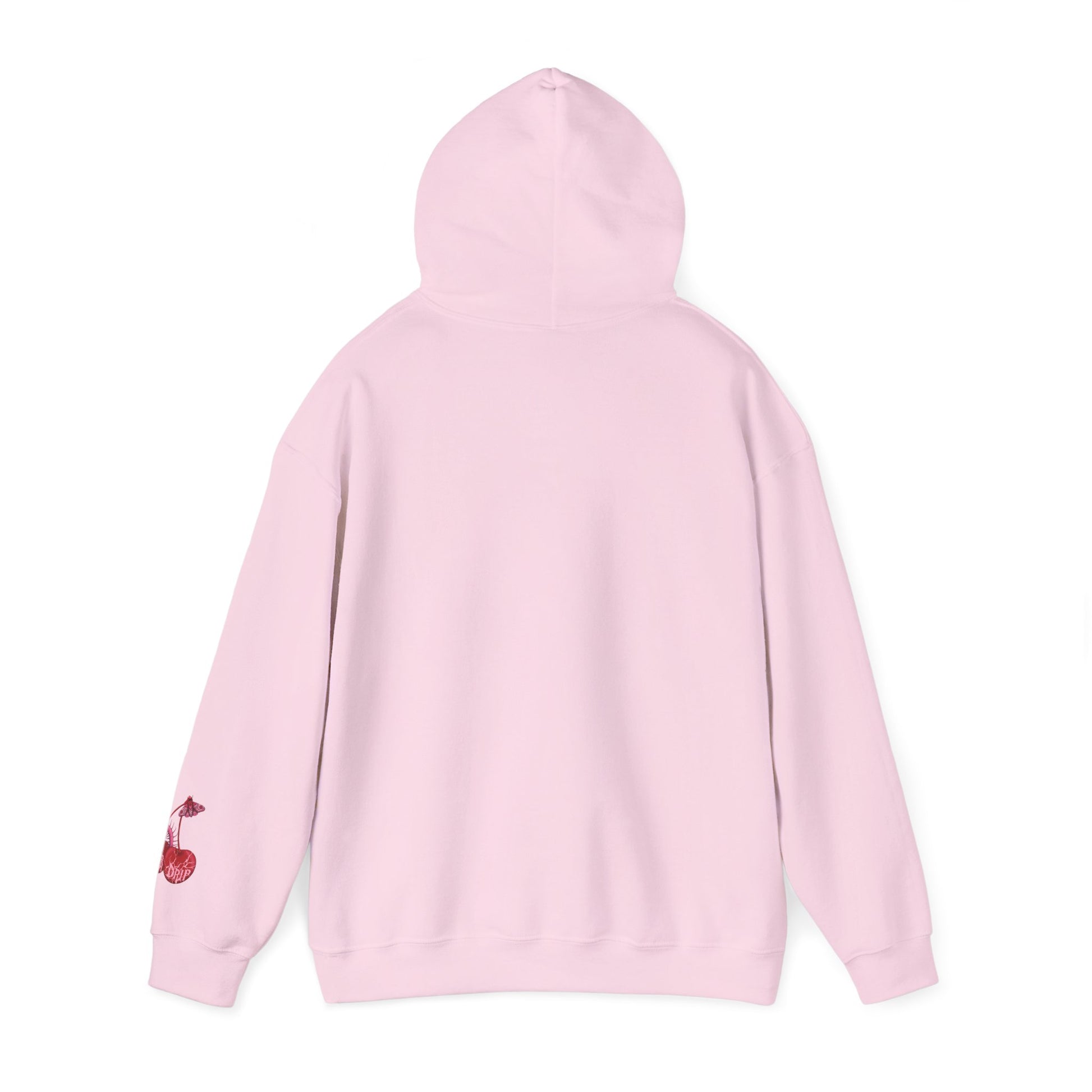 feral doubled headed rat with mace pink hoodie back view hood up 