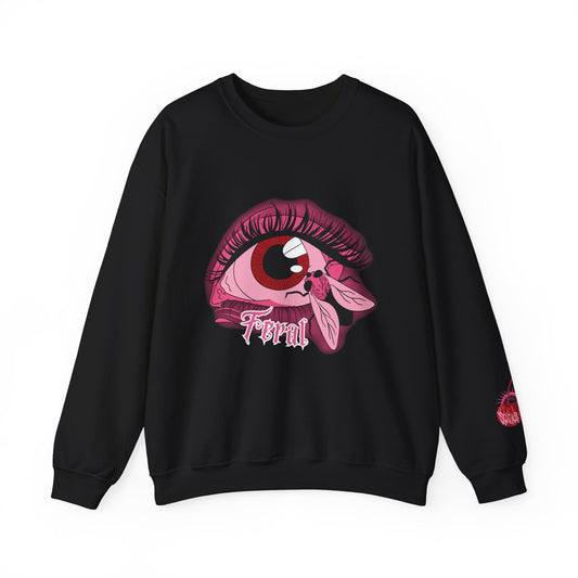 feral fly in my eye goth coquette graphic sweatshirt front view