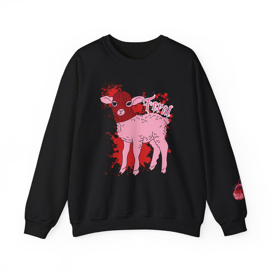 feral lamb slaughter black sweatshirt front view