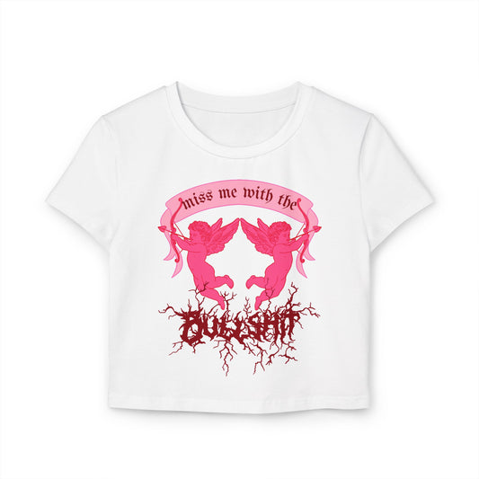 miss me cupid goth coquette baby metal baby cherub tee white front view